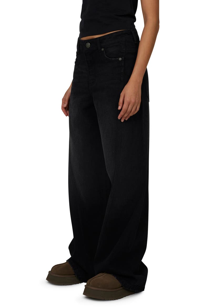 Baggy Vintage Wash  Seam Denim Jeans, Alternate, color, Black