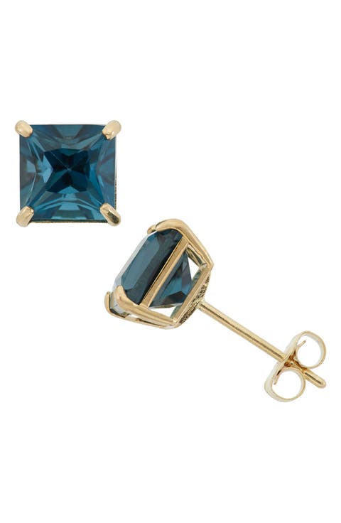 Princess Cut Stud Earrings