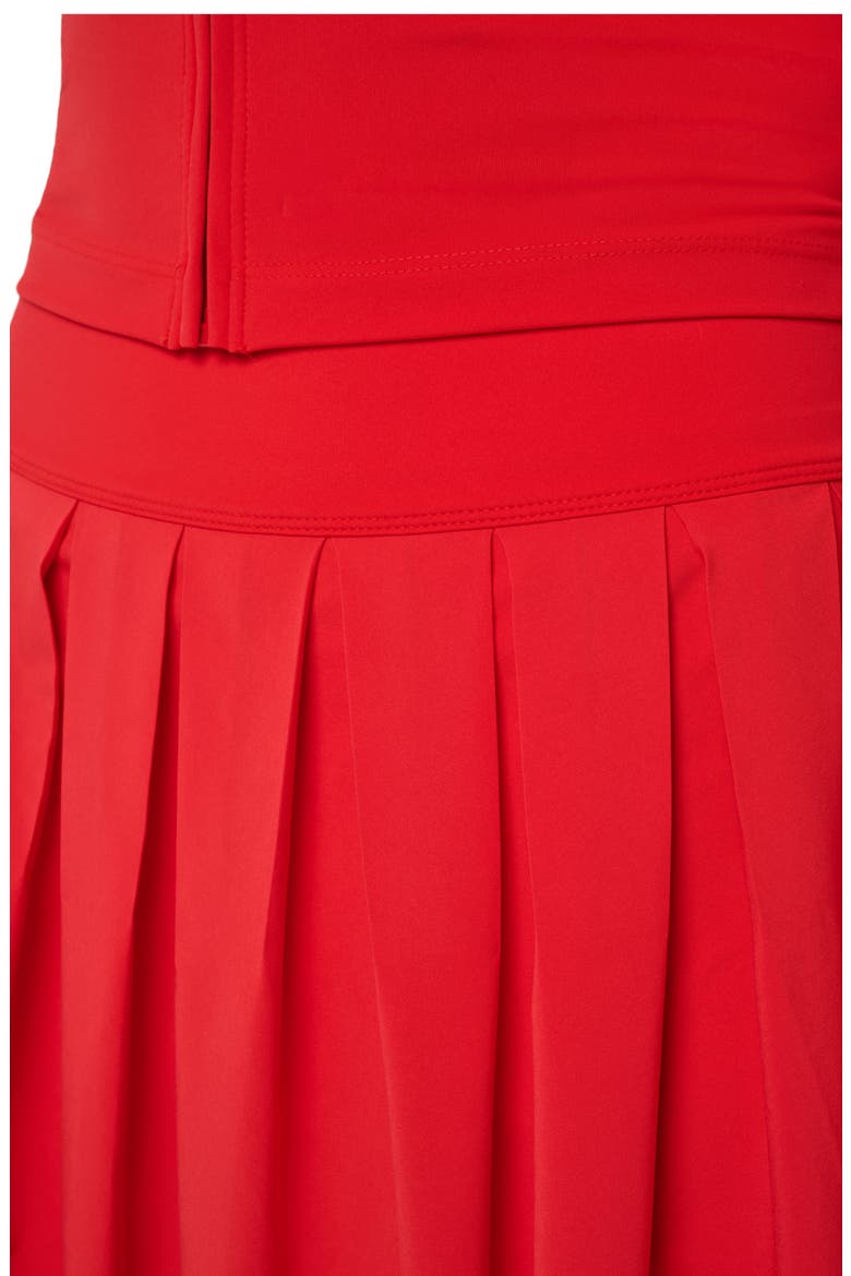Breezeblend Court Pleated Performance Miniskirt, Alternate, color, TOMATO