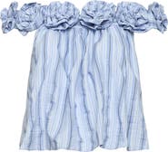 Cinq à Sept Kelsey Off the Shoulder Cotton Blend Seersucker Top