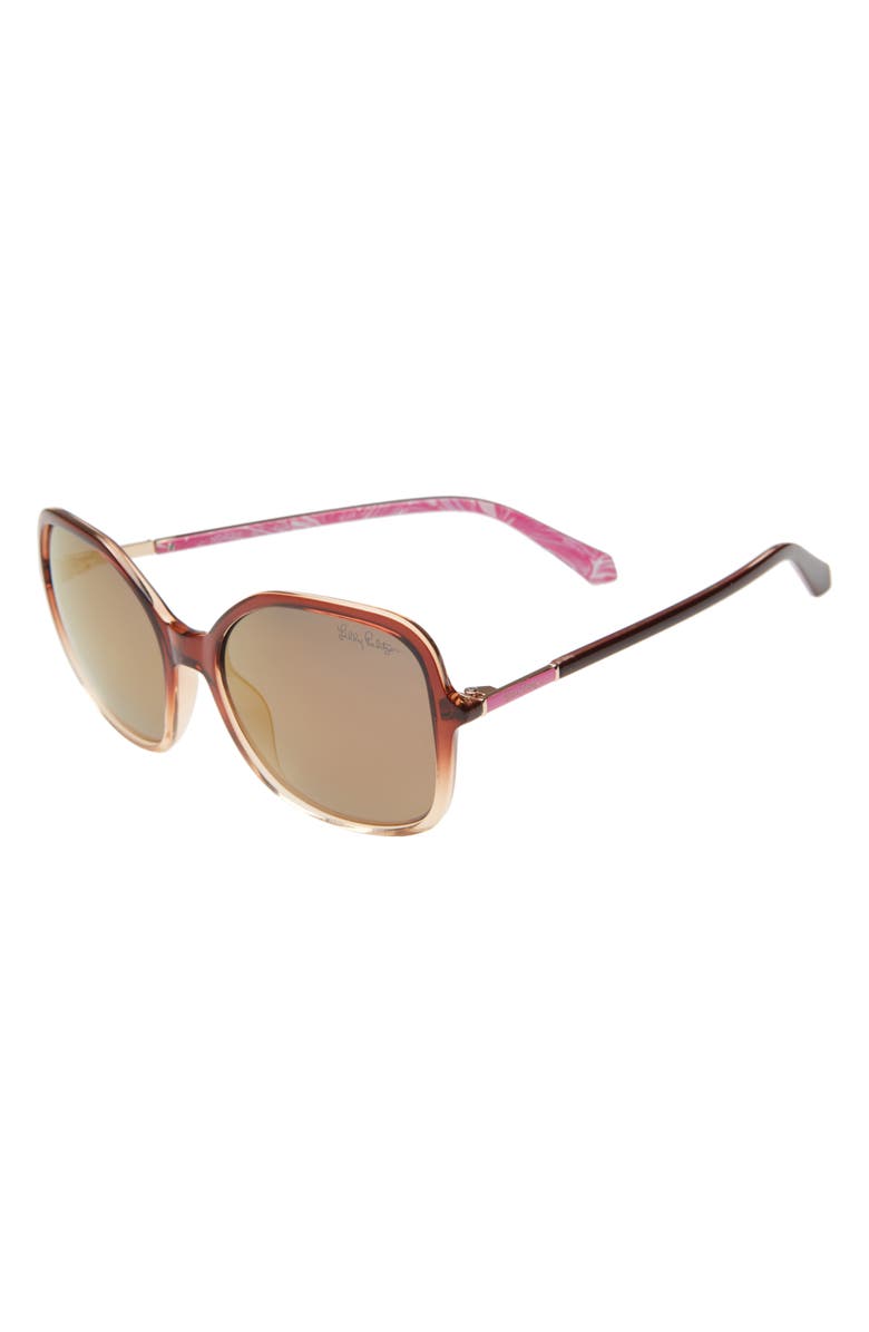 Lilly Pulitzer<sup>®</sup> Norah 55mm Polarized Square Sunglasses, Alternate, color,