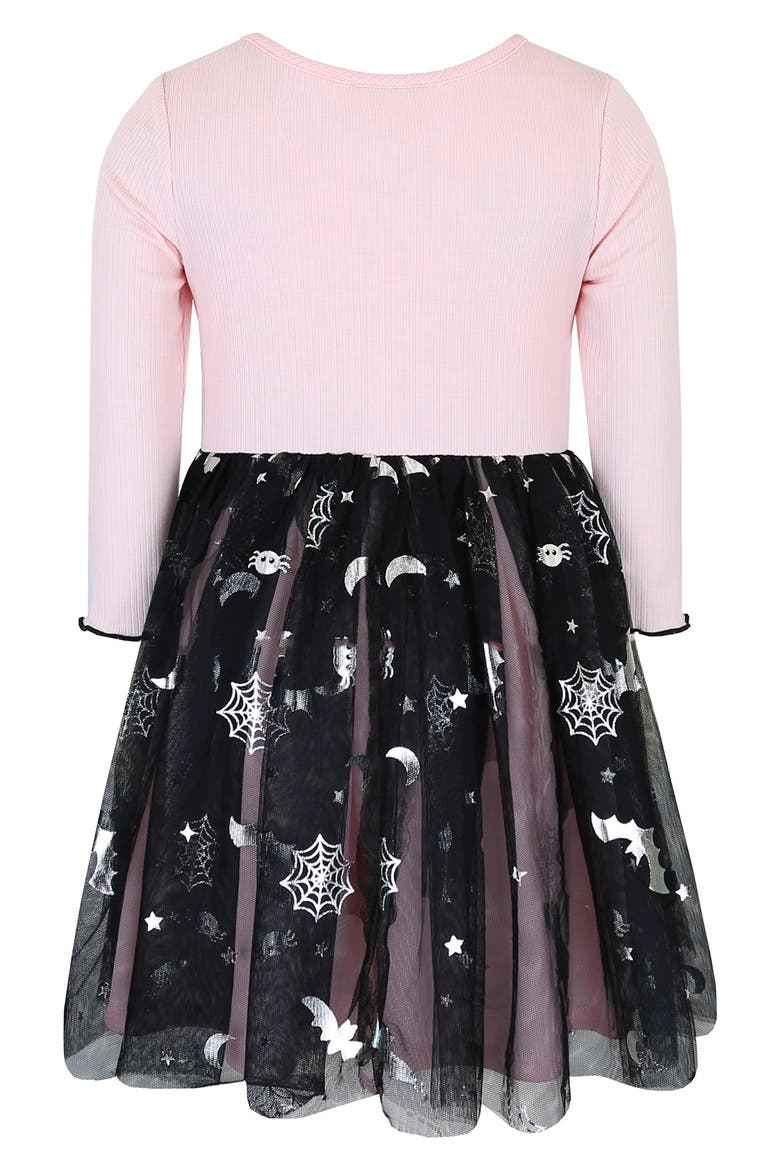 Kids' Sequin Spooky Tiered Dress, Alternate, color, BLACK/ BLUSH