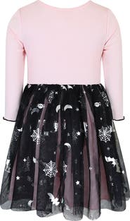 Zunie Kids' Sequin Spooky Tiered Dress