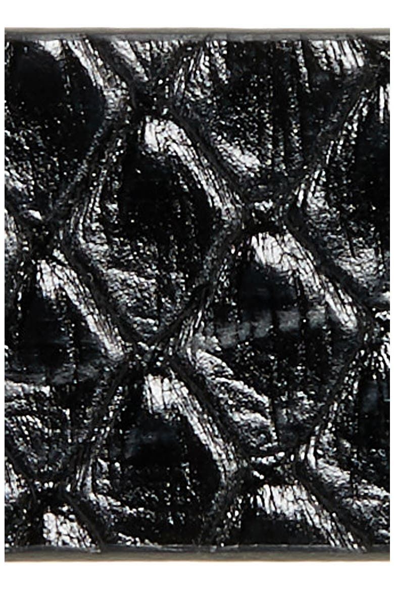 Zap Snake Embossed Leather Belt, Alternate, color, BLACK