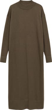 MANGO Mock Neck Long Sleeve Dress