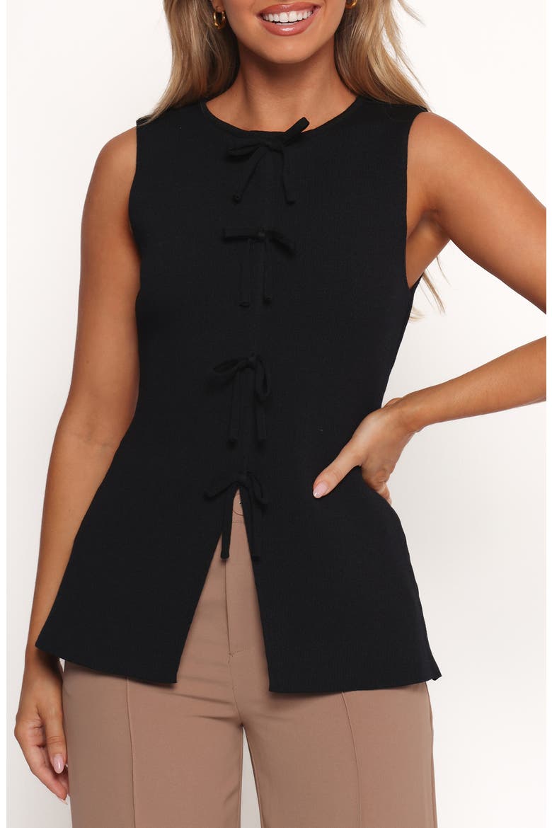 Milani Bow Front Sweater Tank, Main, color, BLACK