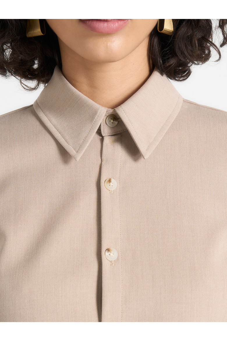Sonia Tailored Cinch Shirt, Alternate, color, Beige