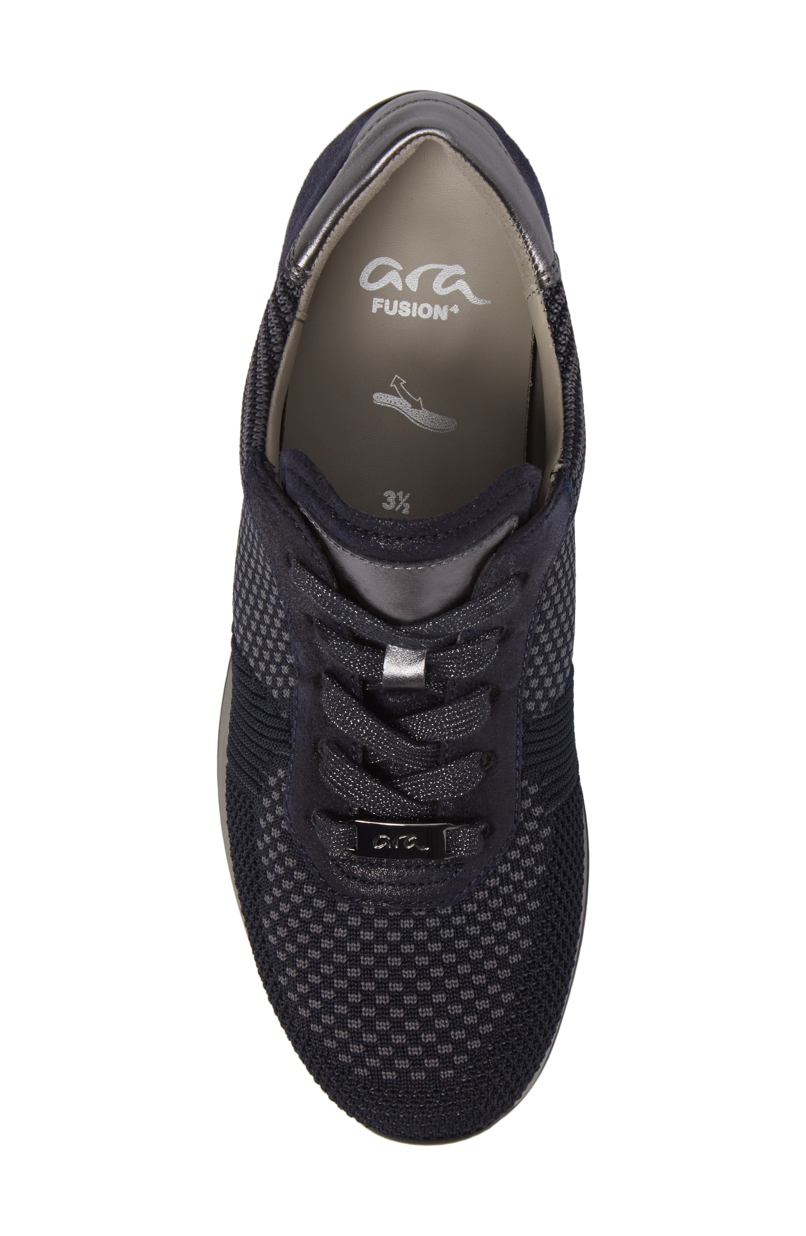 Lilly Sneaker, Alternate, color, BLUE LEATHER