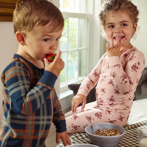 Modern Moments™ By Gerber Hacci Pajama Top & Pant Set In Light Rose Dahlia Toss