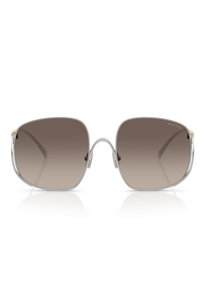 MU A57S 57mm Gradient Square Sunglasses, Main, color, SILVER/ GREY GRADIENT