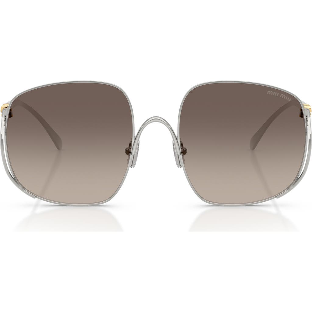 Miu Miu Mu A57s 57mm Gradient Square Sunglasses In Brown