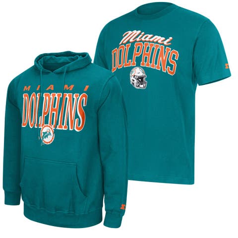 Men's Starter  Aqua Miami Dolphins Vintage Logo Hoodie & T-Shirt Combo Pack