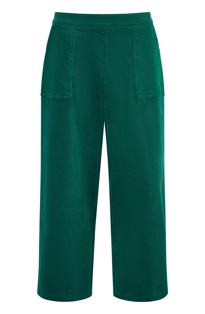 Yumi Cord Cropped Wide Leg Pants, Alternate, color, Green