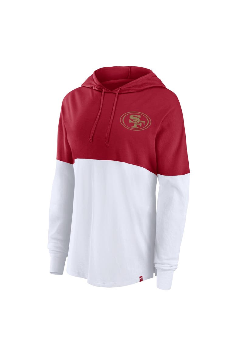 Women's Fanatics Scarlet/White San Francisco 49ers Backup Option Long Sleeve Hoodie T-Shirt, Alternate, color, Scarlet
