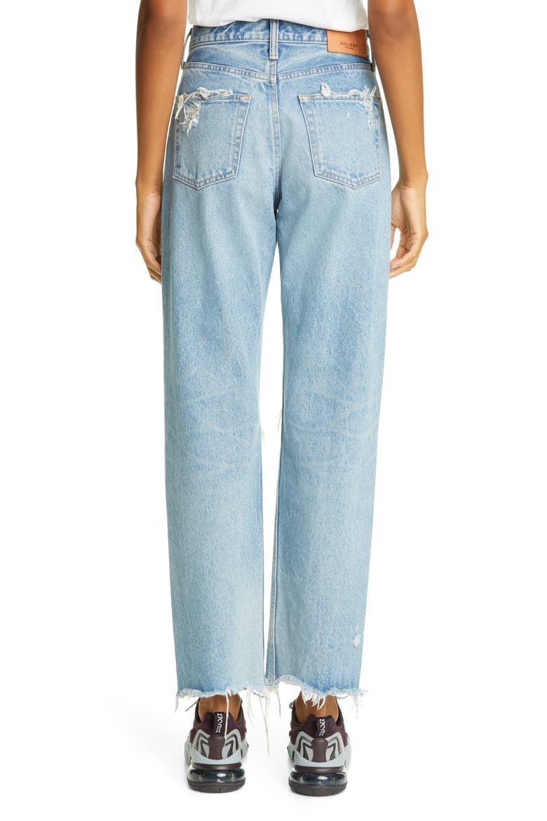 Odessa Ripped Straight Leg Jeans, Alternate, color, BLU 110