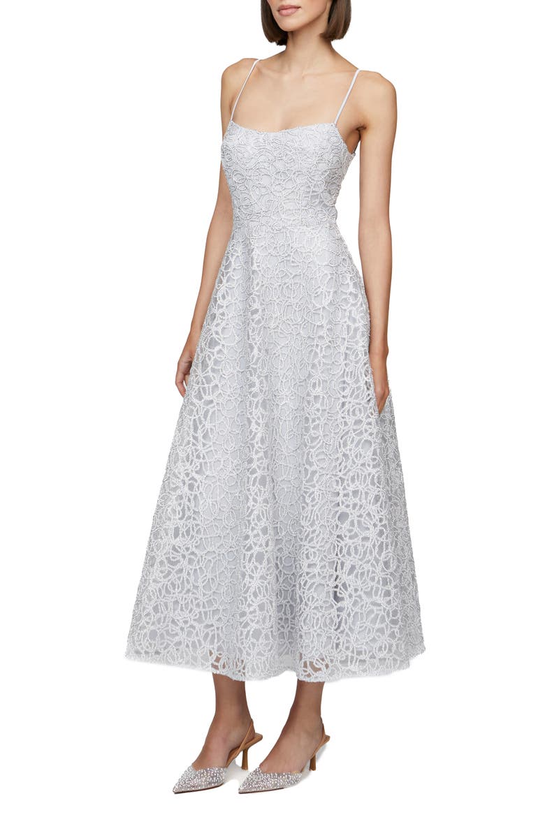 Tulle Midi Dress, Alternate, color, FRENCH SILVER