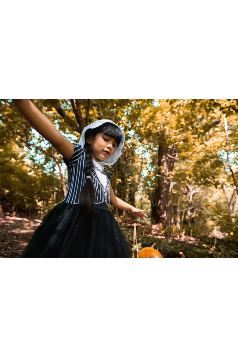 Nightmare Before Christmas Jack Skellington Hooded Tutu Dress, Alternate, color, Jack Skellington Black