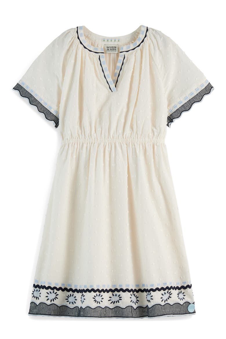 Kids' Embroidered Cotton Dress, Main, color, SOFT ICE