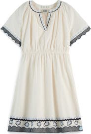 Scotch & Soda Kids' Embroidered Cotton Dress