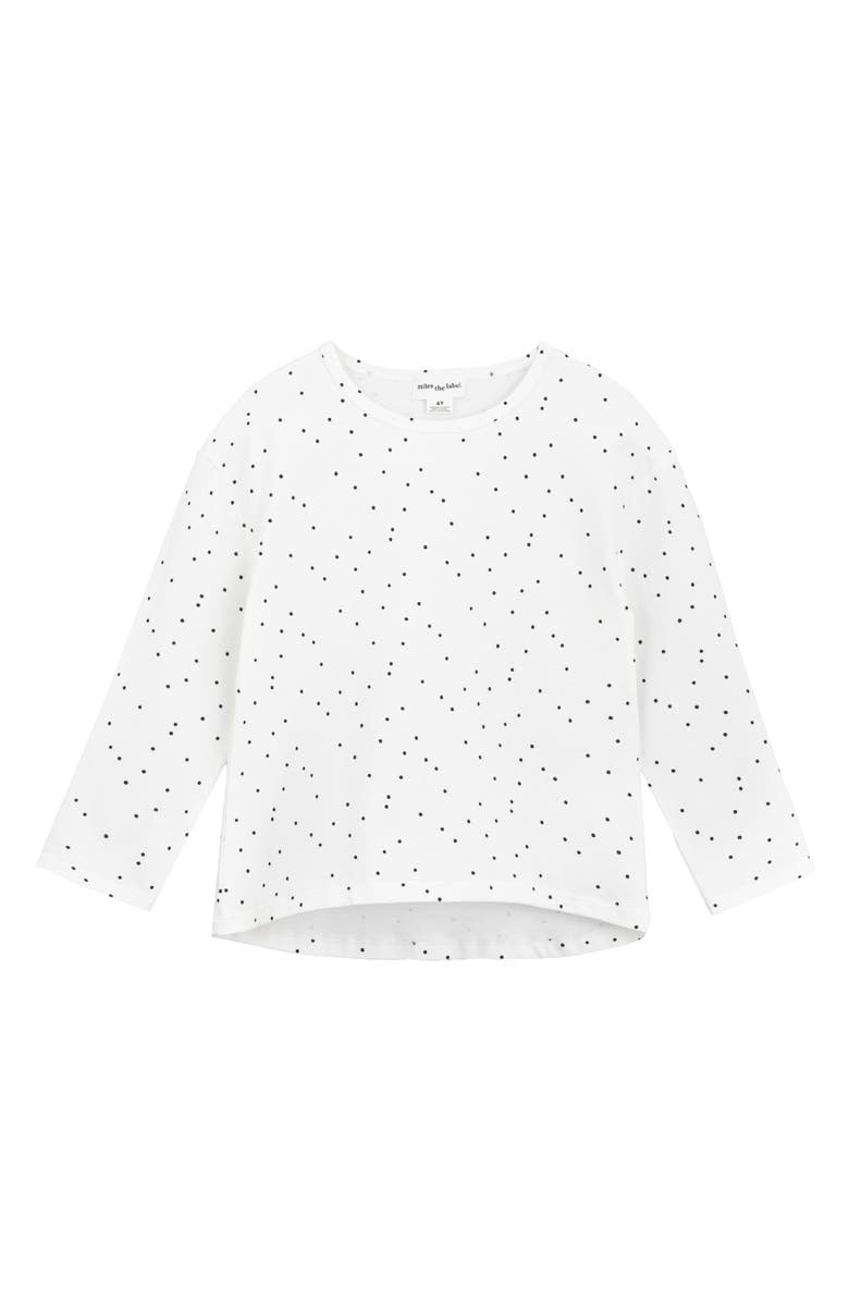 MILES THE LABEL Kids' Dot Print Stretch Organic Cotton Long Sleeve T-Shirt, Main, color,