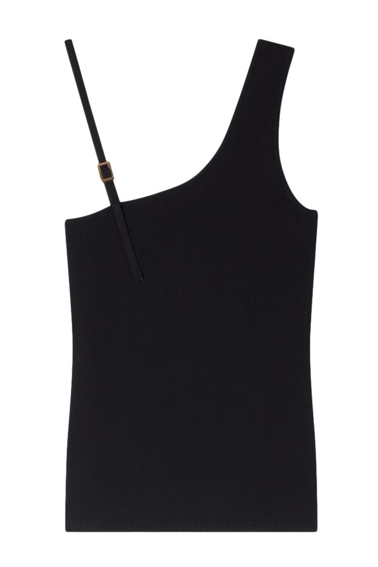 Asymmetric knit sweater, Alternate, color, Black