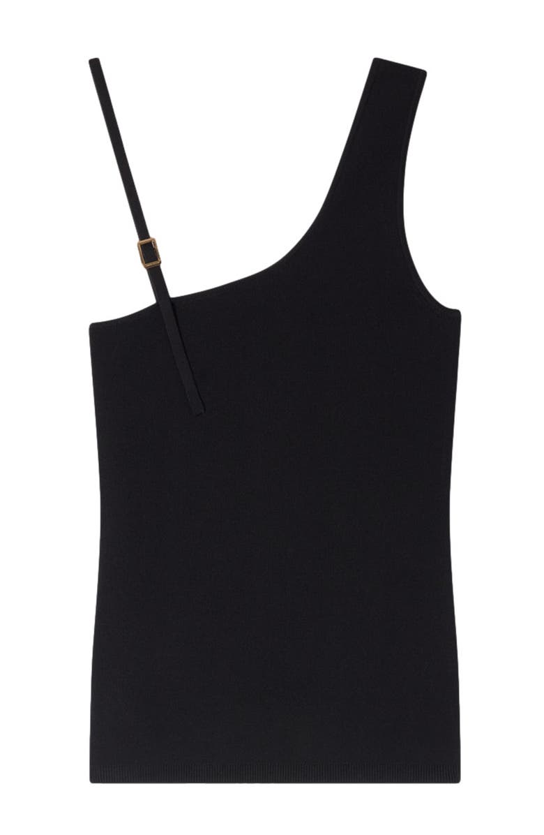 SANDRO Asymmetric knit sweater, Alternate, color, Black