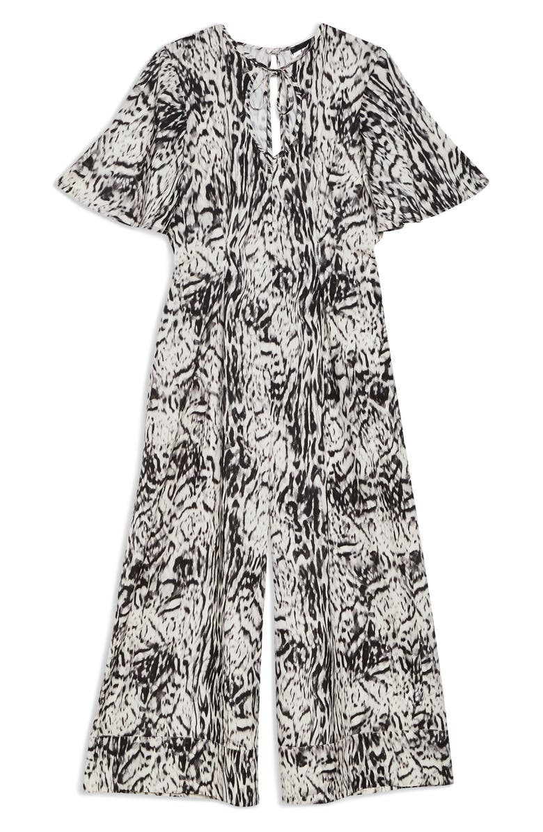Topshop Snow Leopard Jumpsuit, Alternate, color, 