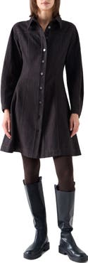 Akris punto Long Sleeve Denim Shirtdress