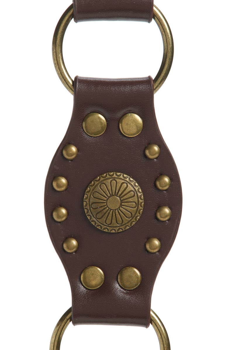 BP. Studded O-Ring Faux Leather Belt, Alternate, color, Brown