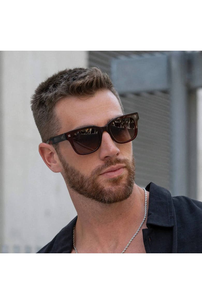 Nash - 49mm Square Polarized Sunglasses, Alternate, color, Red Garnet