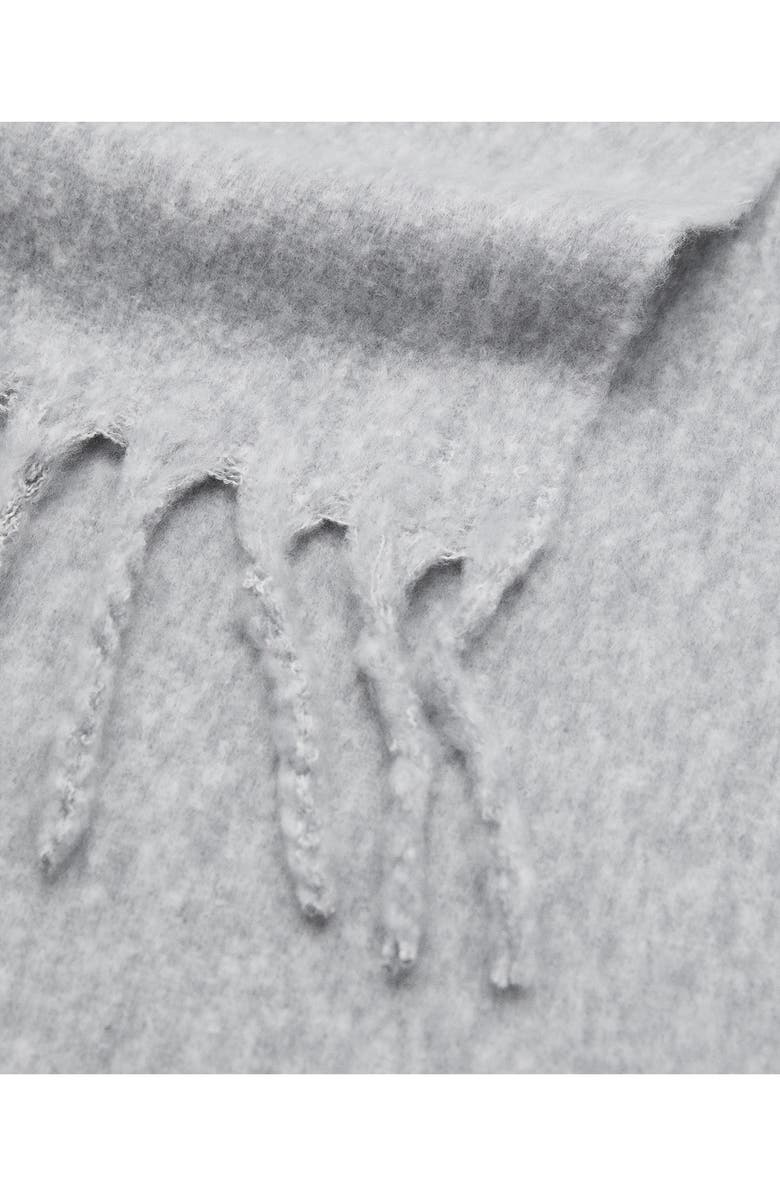 MANGO TEEN Knit Fringe Scarf, Alternate, color, Grey