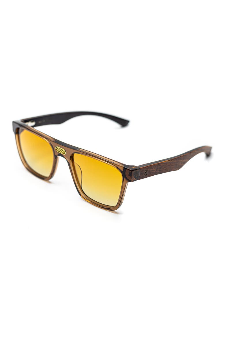 Legend 54mm Gradient Rectangular Blue Light Blocking Sunglasses, Alternate, color, AMBER SUN / BROWN