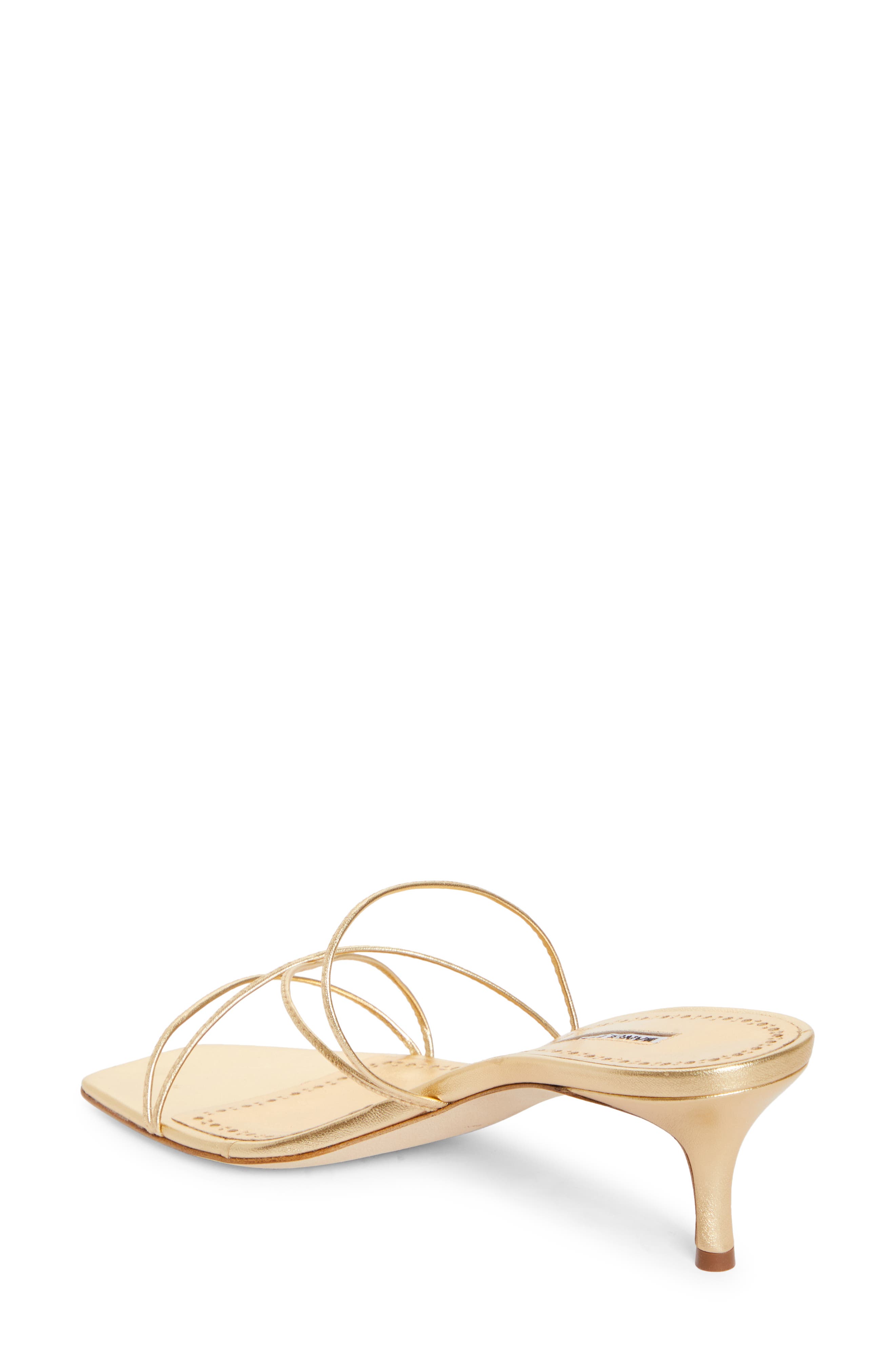 Manolo Blahnik Ninfemu Slide Sandal, Alternate, color, Gold