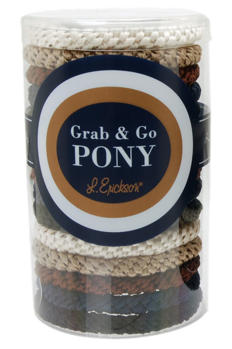 Grab & Go 15-Pack Braided Ponytail Holders, Alternate, color, DAYTIME METALLIC