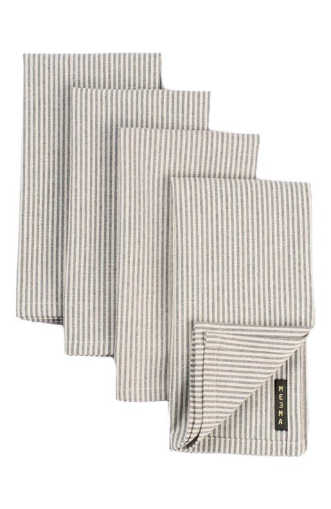 Cloth Napkins - Set of 4 - Pinstriped