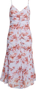 Chelsea28 Gathered V-Neck Midi Dress