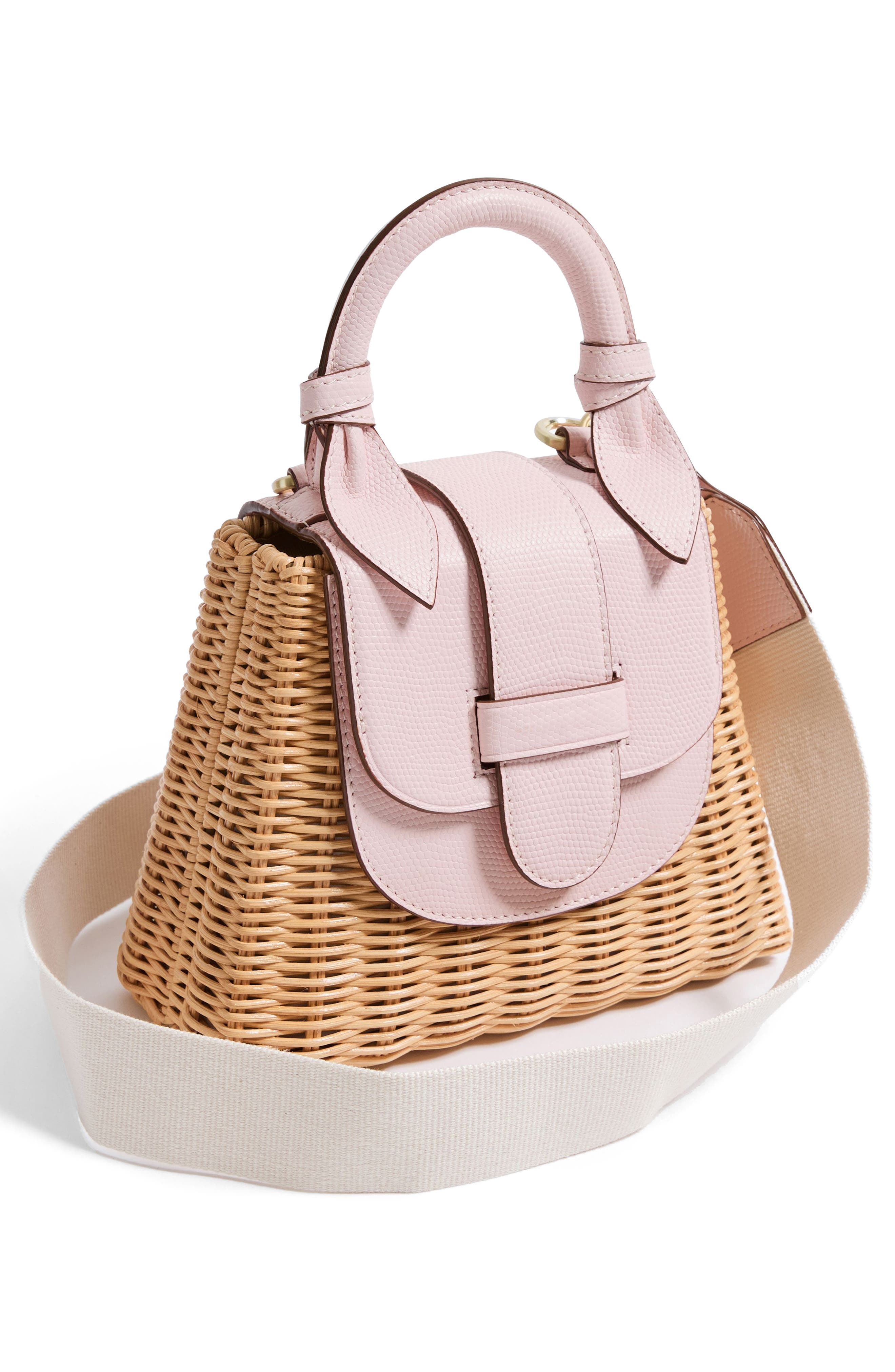Pamela Munson The Lady Rattan Handbag, Alternate, color, Blush