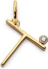 Monica Vinader Lab Grown Diamond Initial Pendant