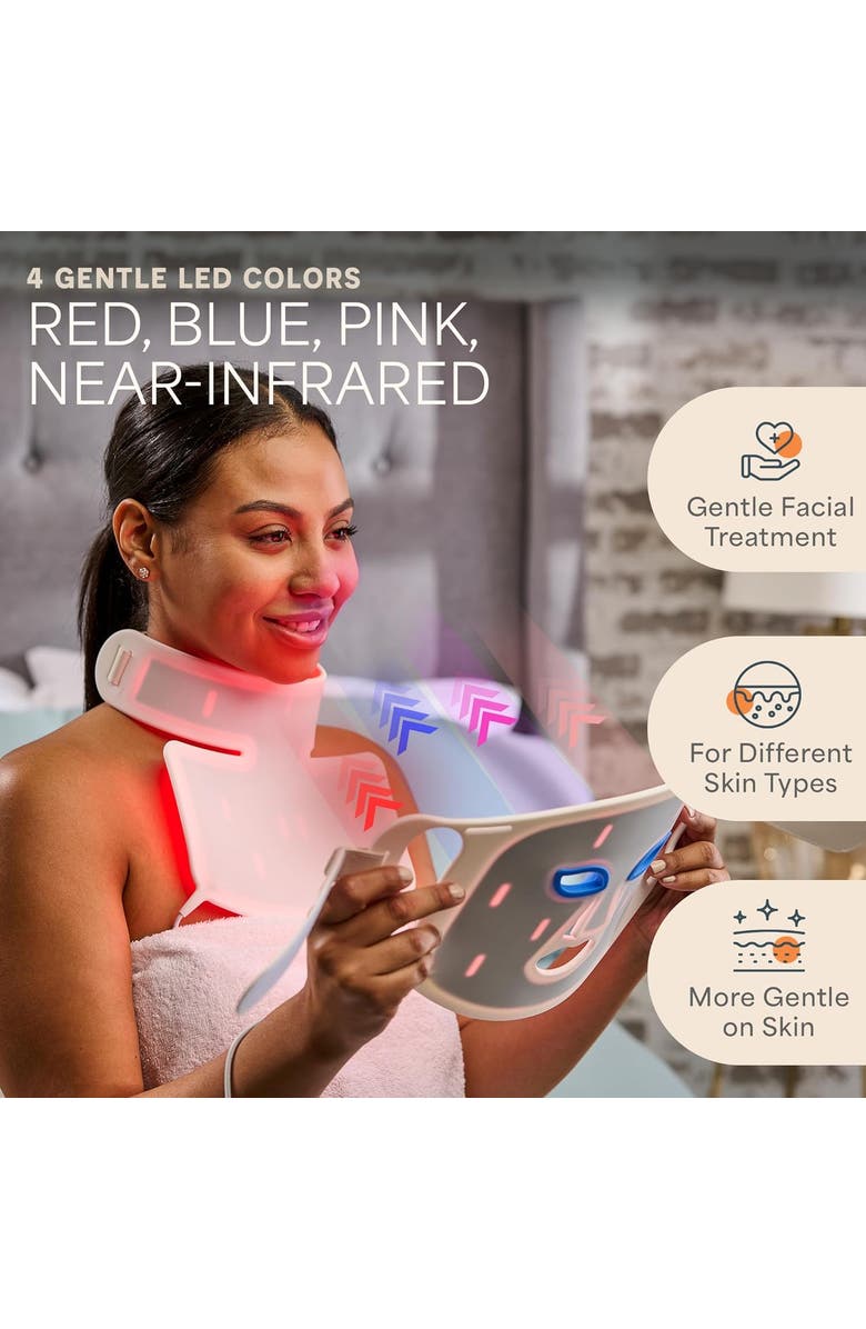 Lifepro Silicone LED Face Mask Redlight therapy with RBG light Portable LED mask, Alternate, color, Pro White