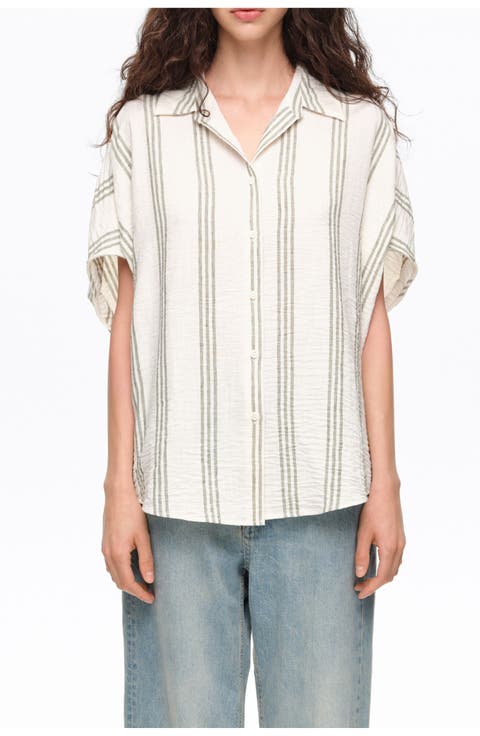 Striped Button-Up Shirt