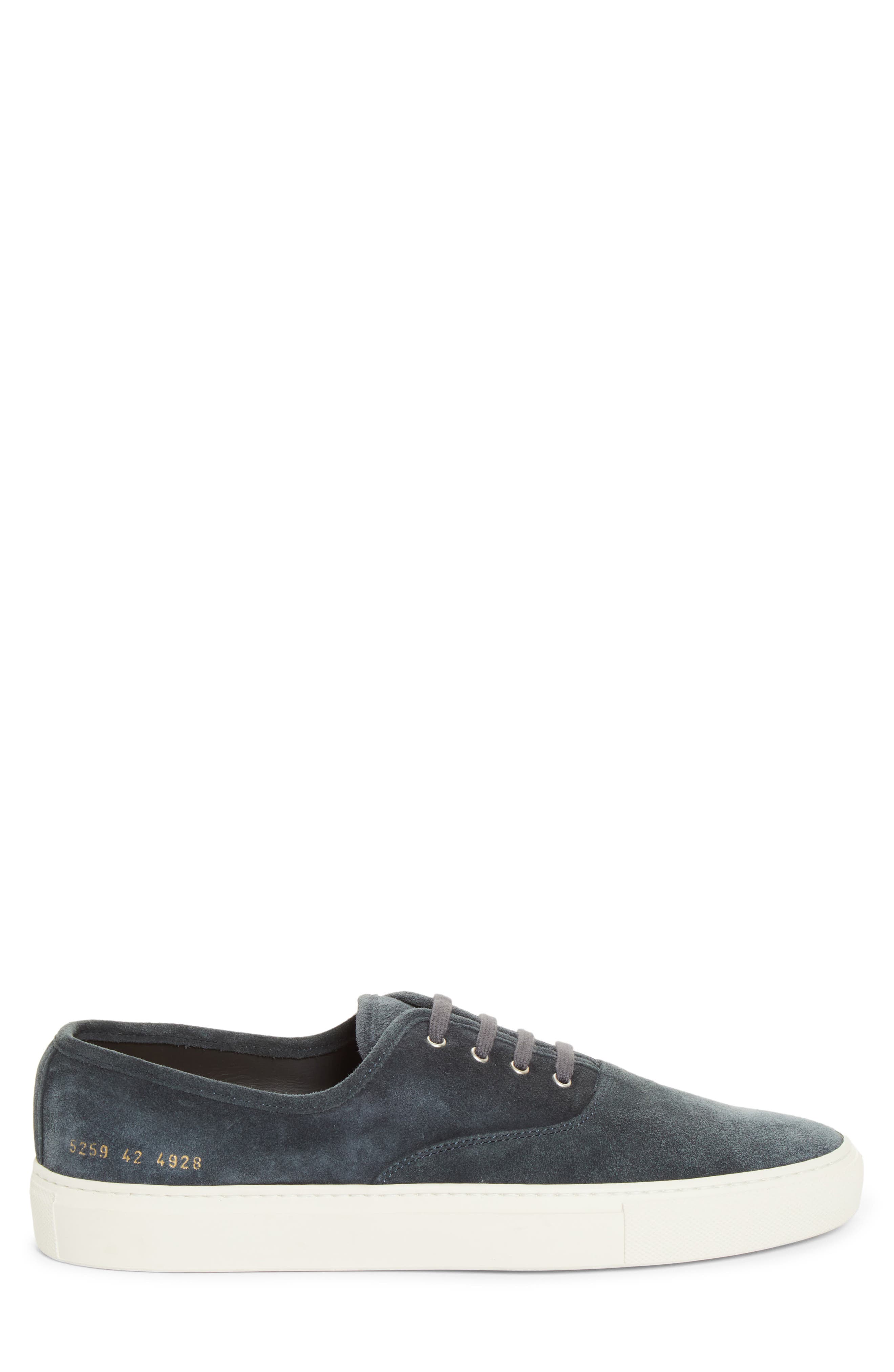 Four Hole Suede Sneaker, Alternate, color, NAVY