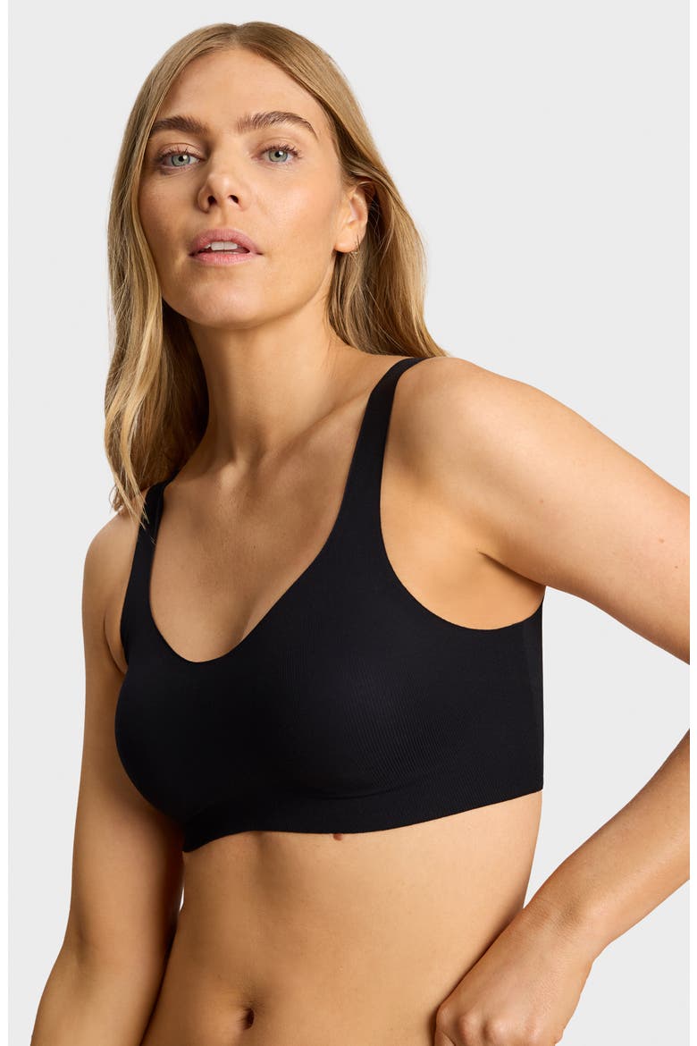 Soft Support Rib Bralette, Alternate, color, BLACK