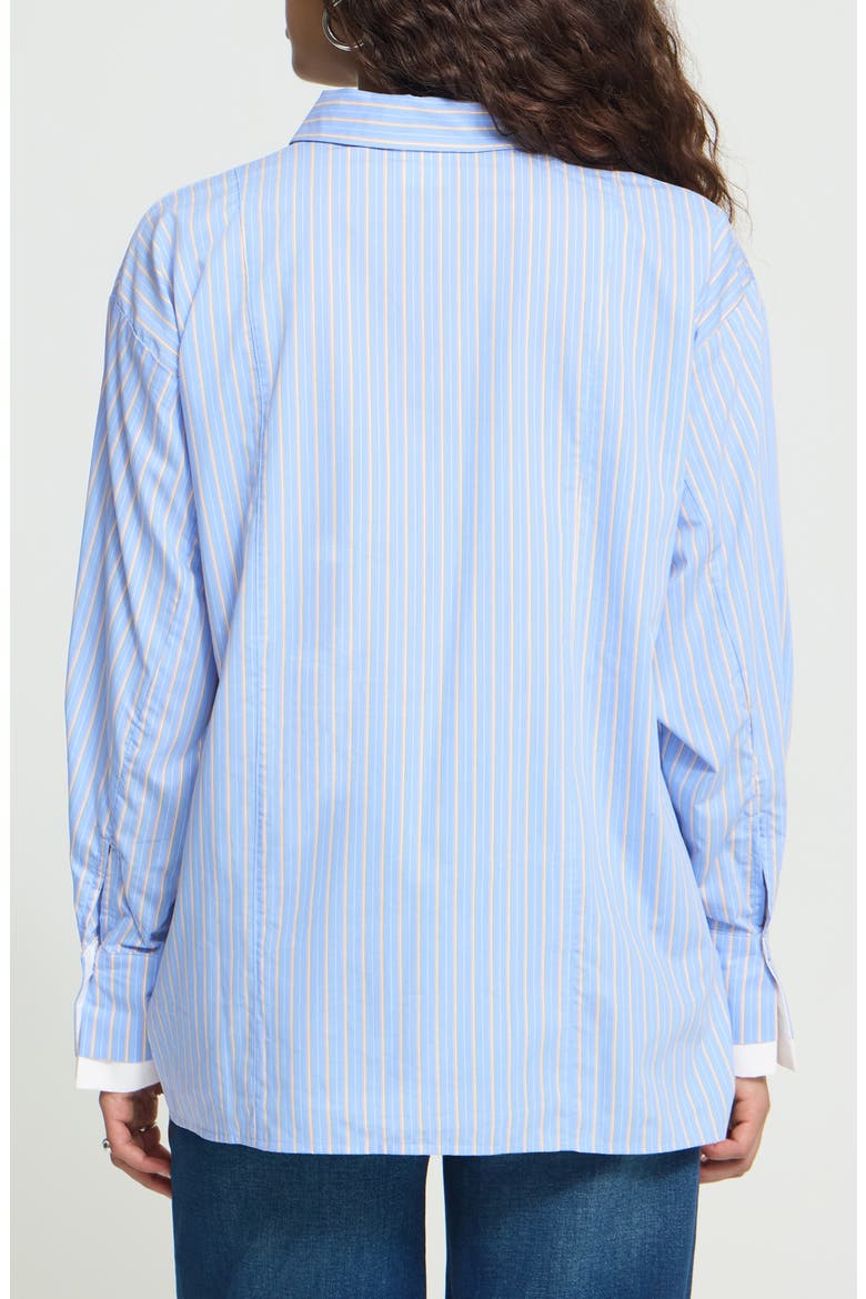 Striped Long Sleeve Button Shirt, Alternate, color, CLASSIC BLUE STRIPE