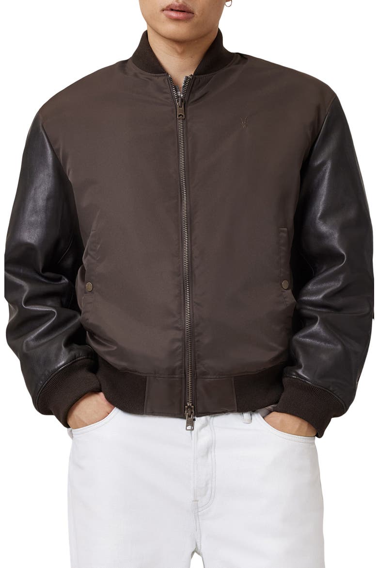 Myler Oversize Nylon Bomber Jacket, Main, color, KHAKI