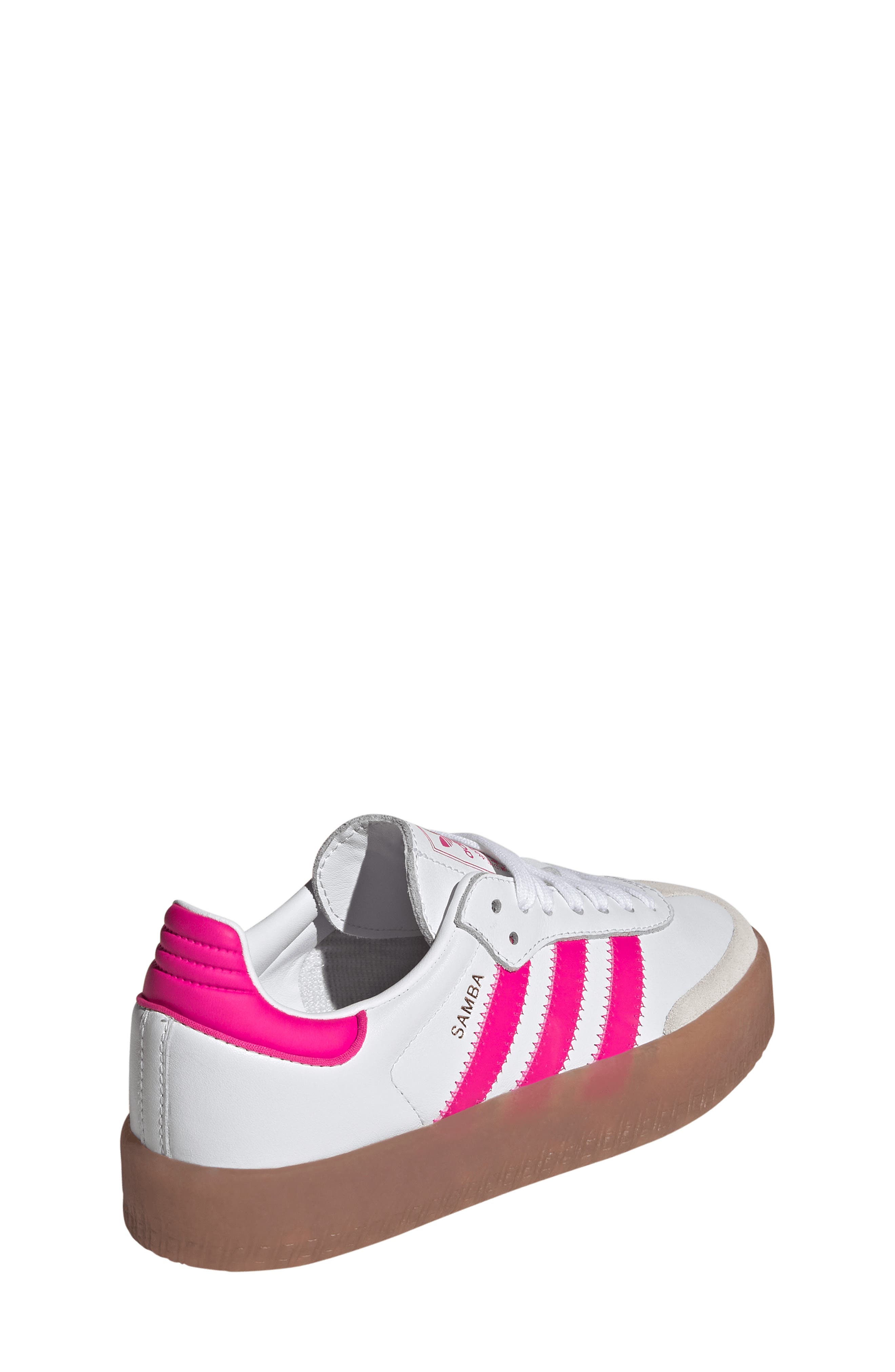 adidas Kids' Sambae Sneaker, Alternate, color, White/ Shock Pink/ Gold