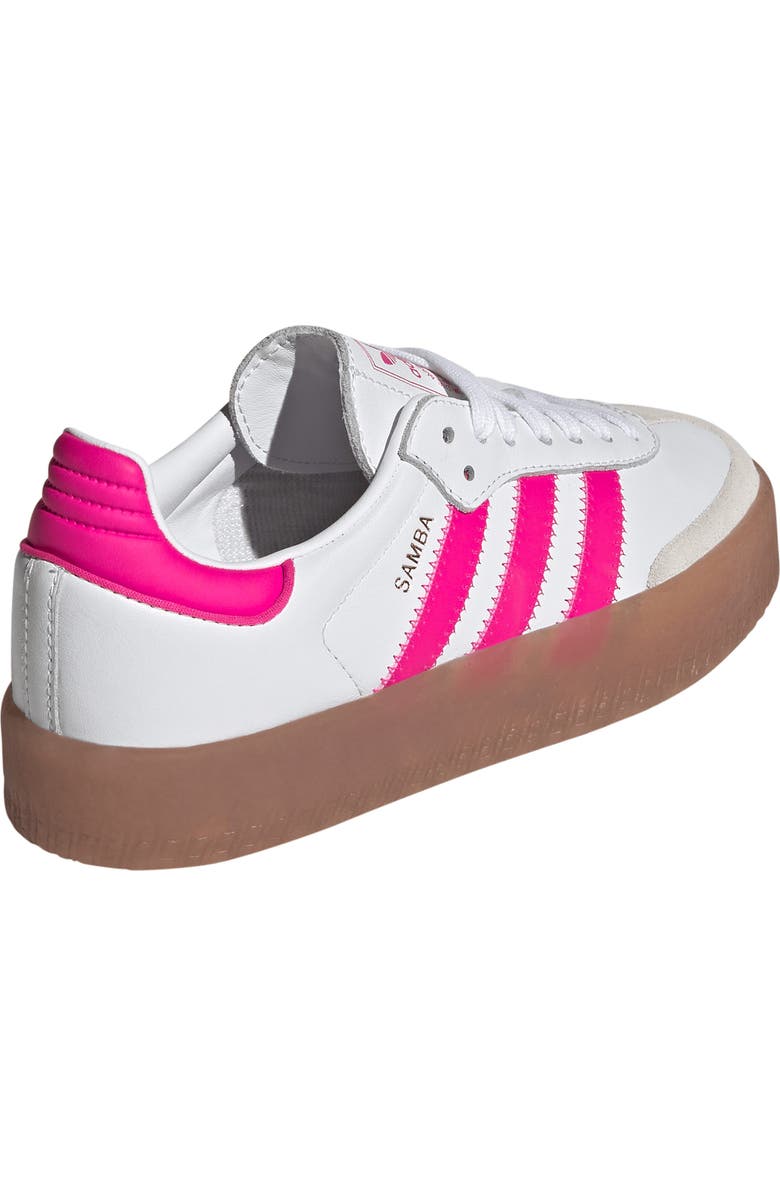 adidas Kids' Sambae Sneaker, Alternate, color, White/ Shock Pink/ Gold