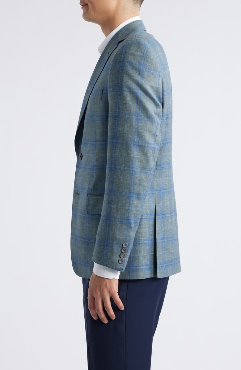 Heritage Gold Plaid Wool Blend Sport Coat, Alternate, color, Green