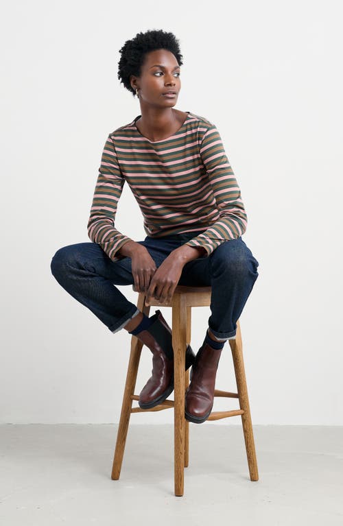 Seasalt Cornwall Sailor Stripe Long Sleeve Organic Cotton T-shirt In Multi