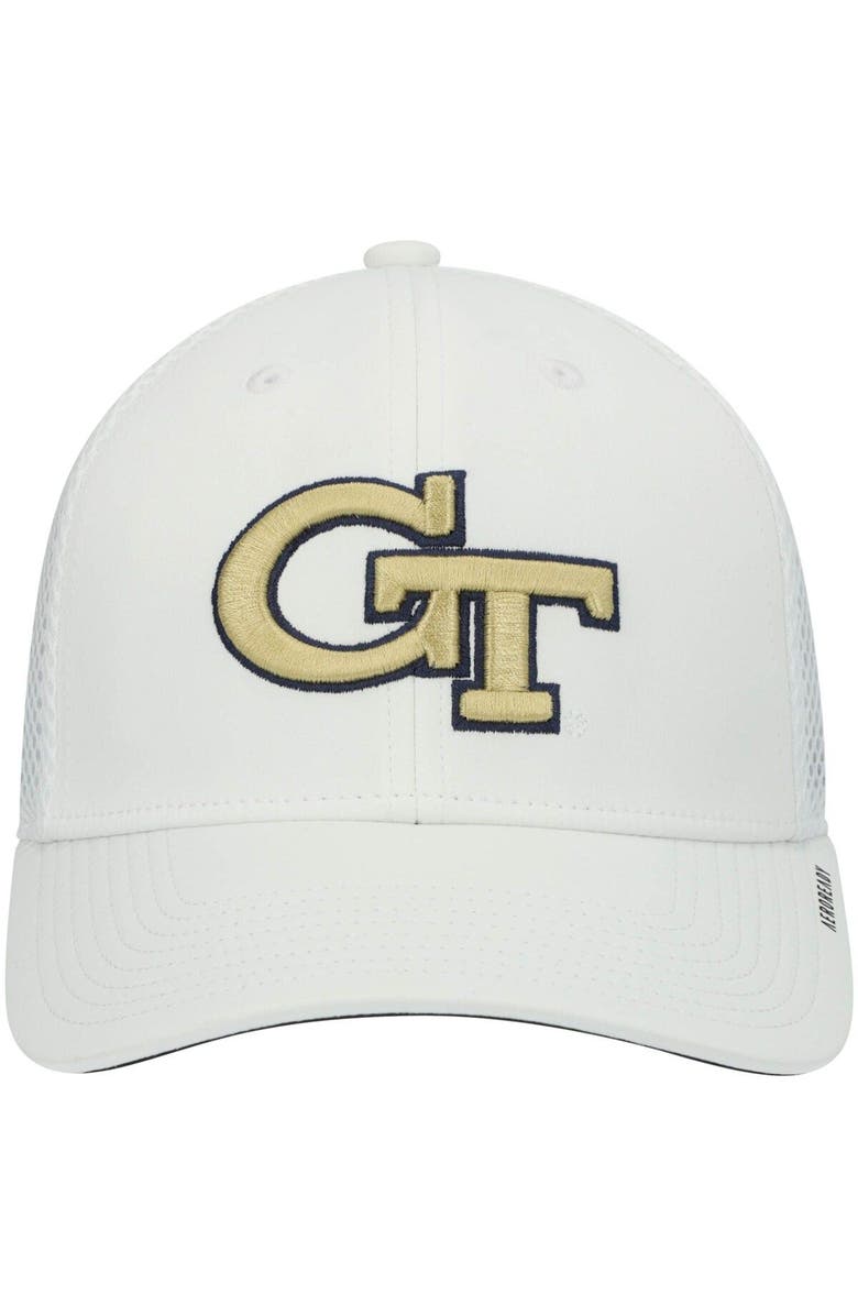 adidas Men's adidas White Georgia Tech Yellow Jackets 2021 Sideline Coaches Mesh AEROREADY Adjustable Hat, Alternate, color,