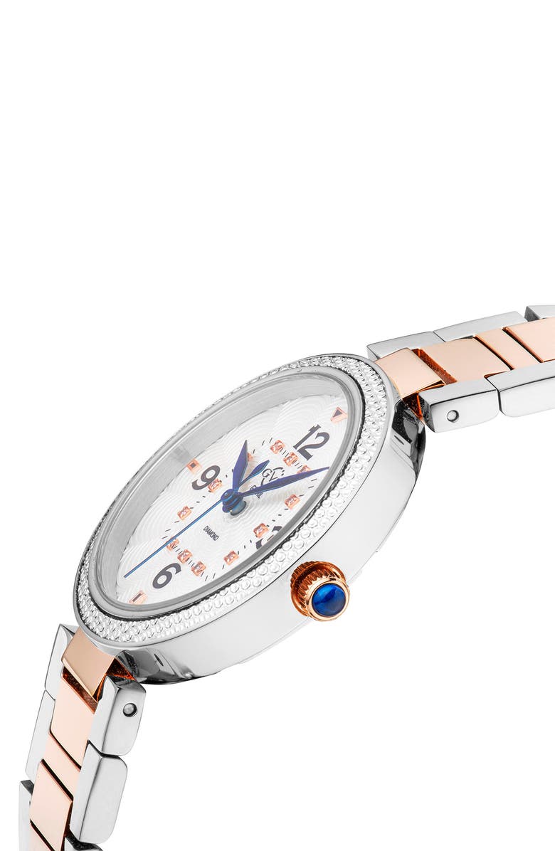 GV2 Women's Piemonte Rose Gold Diamond Bracelet Watch, 37mm - 0.03ctw, Alternate, color, 